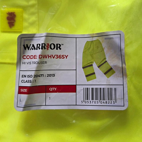 Warrior vis yellow trousers - yellow,