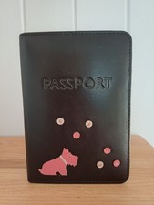 Radley London "Bubbles",  Black Leather Passport Cover/ Holder Travel - VGC