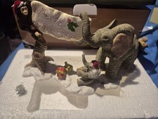 Rare Tuskers Merry Christmas Elephants With Monkey Boxed
