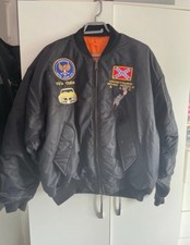 Black MA1 Scootering Car Bomber Jacket Flight Vintage Size XL
