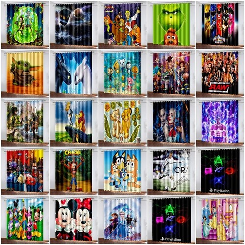 Boys girls cartoon curtains - girls,