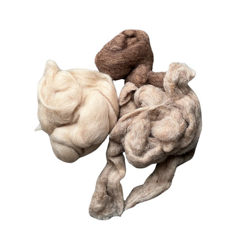Needle felting wool beige - needle,