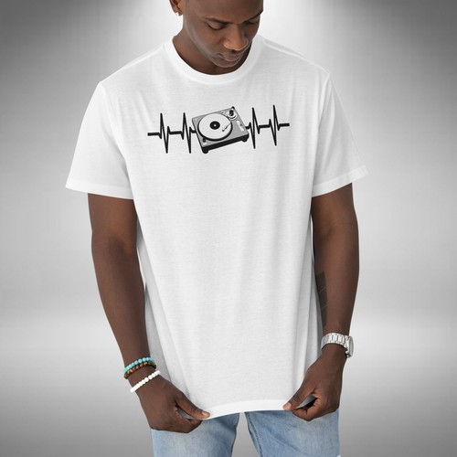 Heartbeat shirt turntable - dj, t-shirt