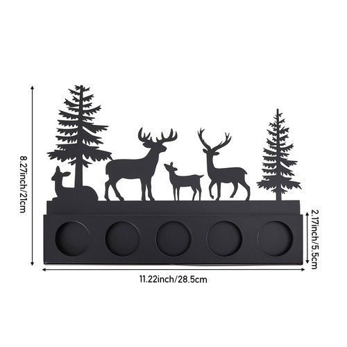 Black wrought iron deer - black,