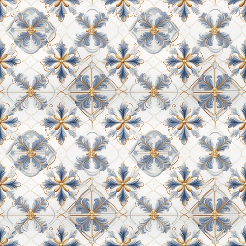 Delft tile stickers 48x - tile, blue