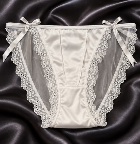 Womens white silky front tanga - womens,