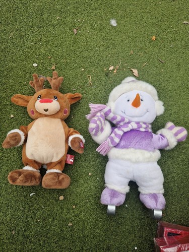 Reindeer and snowman figures - and,