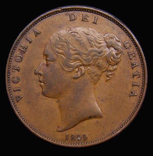 Penny 1855 plain - plain, trident,