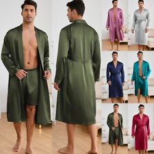 UK Mens Satin Kimono Bathrobe