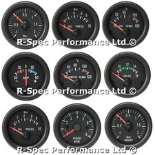 ANY 3 GAUGE OFFER Black Face Boost Psi Bar Oil Pressure Oil Water Temp Volt Rev 