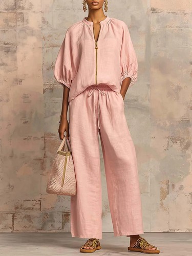 Lady zip tops wide leg - lady,