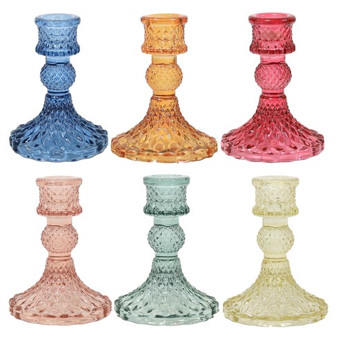 Coloured glass candle - coloured,