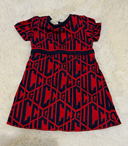 Gucci red navy monogram logo - red,