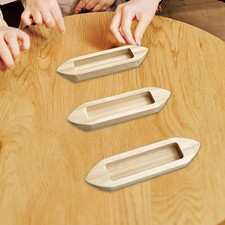 3x Wooden Boat Craft Desktop Ornament Unfinished for Home Office Shelf