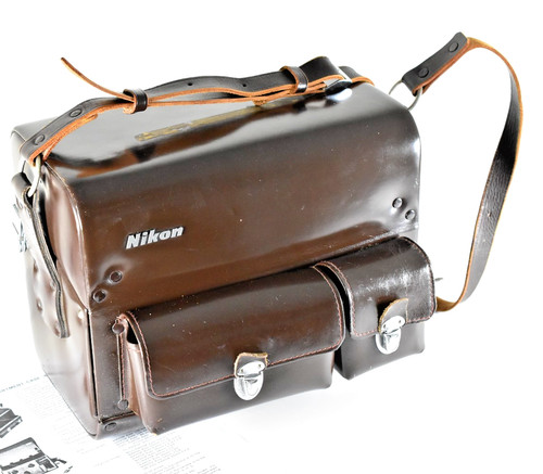 Brown leather nikon - brown,