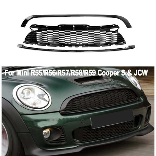 Gloss black front grille - front, fits