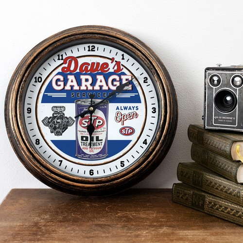 Personalised garage clock - garage,