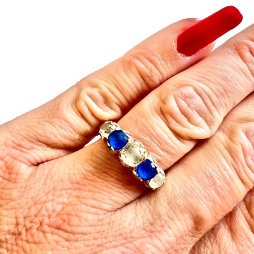 Antique 9ct gold ring five - gold,