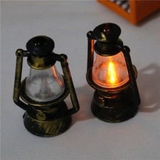 Mini Kerosene Lantern Miniature Oil Lamp Scene Ornaments Dollhouse Accessories
