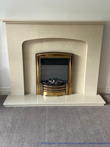 Marble fire surround and - fire,