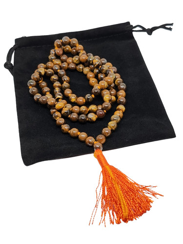 Tigers eye mala beads - mala, 108