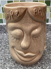 Sylvac Pottery Face Pot Mop And Brush No 5242 -  Very Rare Vintage - MINT