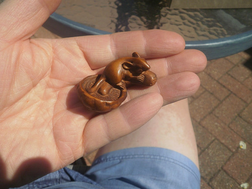 Hand carved wood - wood, netsuke