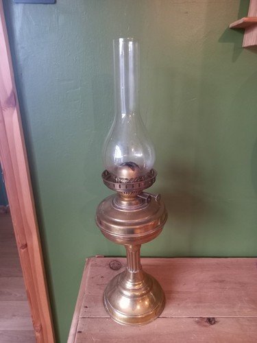 Vintage brass oil lamp - oil,