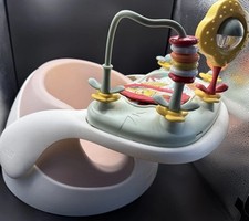 Mamas & Papas Pink & White Baby Snug Floor Seat Chair & Feeding / Activity Tray