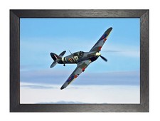 Aircraft War Sky Action Hawker Hurricane BE505 Machine Poster Airplane Picture