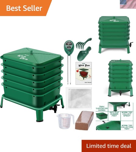 Tray worm compost bin - 5-tray, 53qt