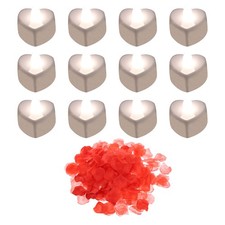 Heart Shaped LED Candles White