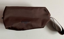 Burberry Cosmetic Bag Pouch Wash travel Bag New with 2 loops handles brown  