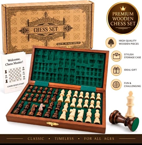 Wooden magnetic chess set 30cm - set,
