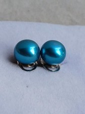 Sterling Silver 925 Honora 10.57mm Blue Cultured Freshwater Pearl Stud Earrings