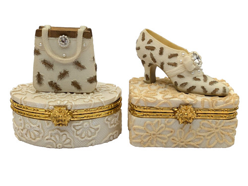 Ceramic trinket boxes shoe - boxes,
