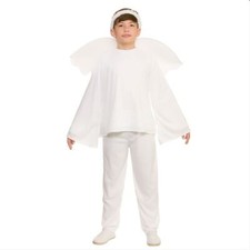 Kids Christmas Angel Fancy Dress Costume Nativity Play Halloween Wings Halo