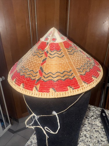 Woven asian conical hat bamboo - conical,