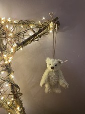 Steiff Teddy Bear Christmas - Mistletoe ornament Old Antique Vintage w/ button