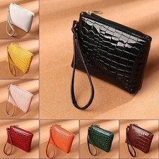 Women Leather Small Mini Wallet Card Key Holder Zip Coin Purse Clutch Bag Ladies
