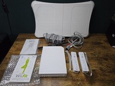Nintendo Wii Console + Controllers + Wii Fit Board - No Game - Tested & Working