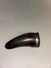 Vintage Scottish Horn Snuff Mull Thistle Inscribed Collectible 