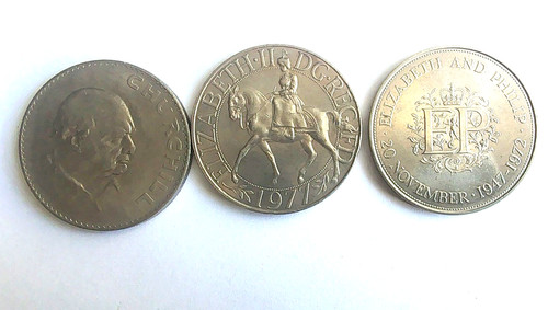 Three crown coins churchill - crown,