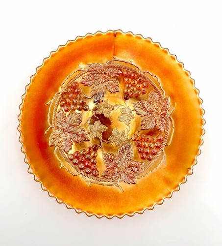 Antique carnival glass plate - antique,