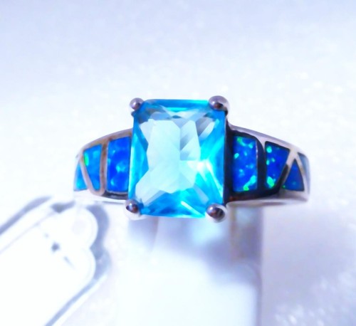 Gorgeous blue fire opal cz - ., opal/cz