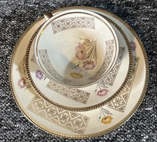 VINTAGE WINTERLING MARKTLEUTHEN BAVARIA CUP, SAUCER AND PLATE TRIO GOLD FLORAL