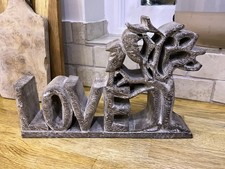 Shabby Chic Rustic Wooden LOVE sign 11” Long. 