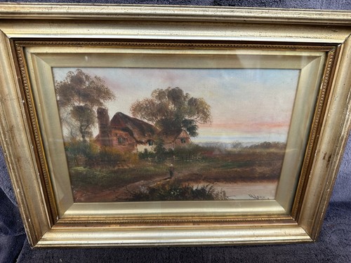 Antique signed oil - signed, canvas
