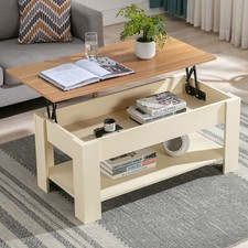 Coffee Table With Storage Lift Top Up Drawer Shelf Wooden Living Room Furniture