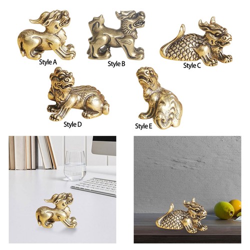 Brass kylin statue miniature - brass,